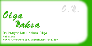 olga maksa business card